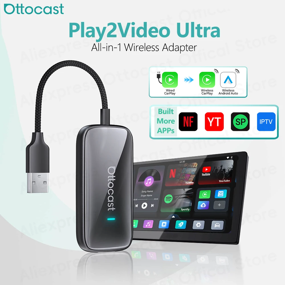 Car Accessories Youtube - OTTOCAST Play2Video Adattatore per auto Android