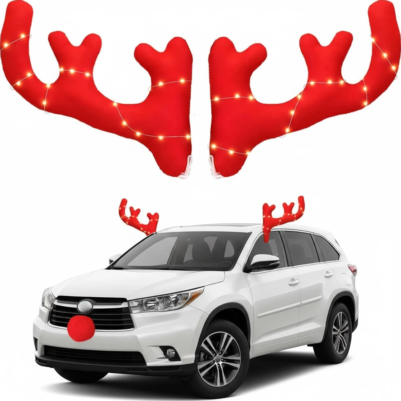 Car Accessories Xmas - Luci natalizie per auto con corna