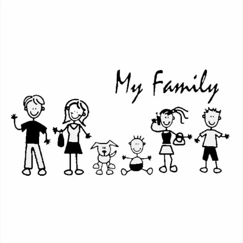Car Accessories For Baby - Adesivo per auto Famiglia Stick Figura