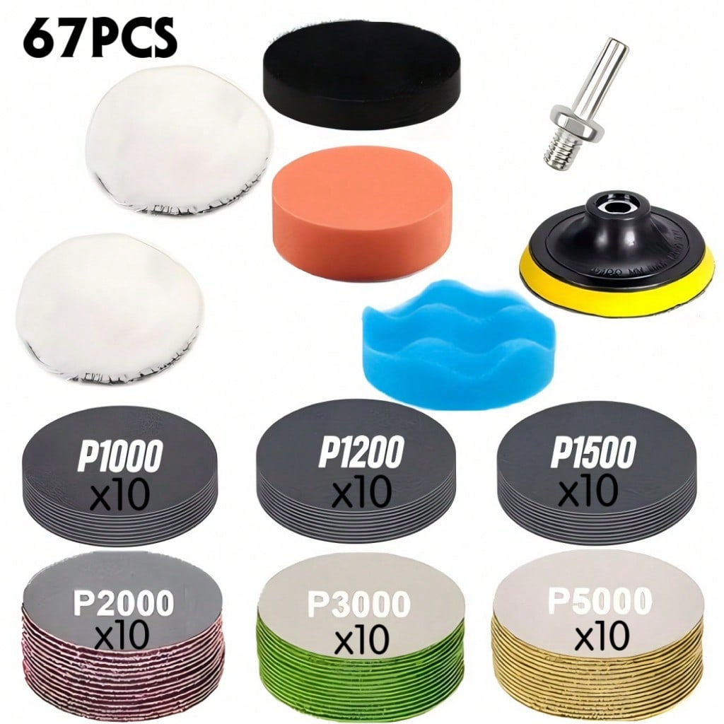 Car Wax Polishing Pad - Set da 67 pezzi per la